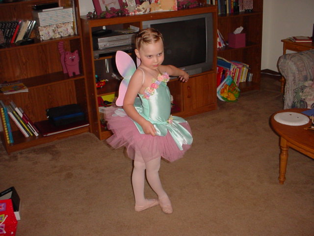 At home, all dressed up!