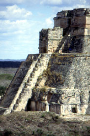 Mayan site at Uzmal; click on photo to read article about Mayan Traditionalists