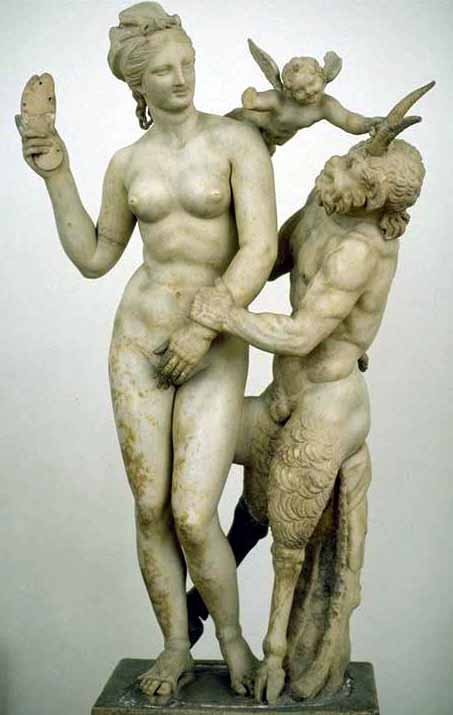 Aphrodite, Eros and Pan portrayed; Click here to go to the Delphic Oracle Hub Page