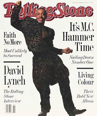 MC Hammer - Possibly The First Person To Appear On The Cover Of Rolling Stone Magazine Wearing Incontinence Pants.&nbsp; It Was Seen As A Breakthrough For The Worlds Many Incontinent Music Fans.
