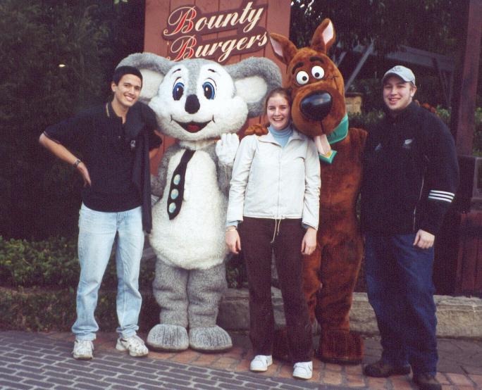 Dick, Mr koala, Kate, Scooby Doo, And Me.&nbsp; Australia's Wonderland.&nbsp; July 2001.&nbsp; 