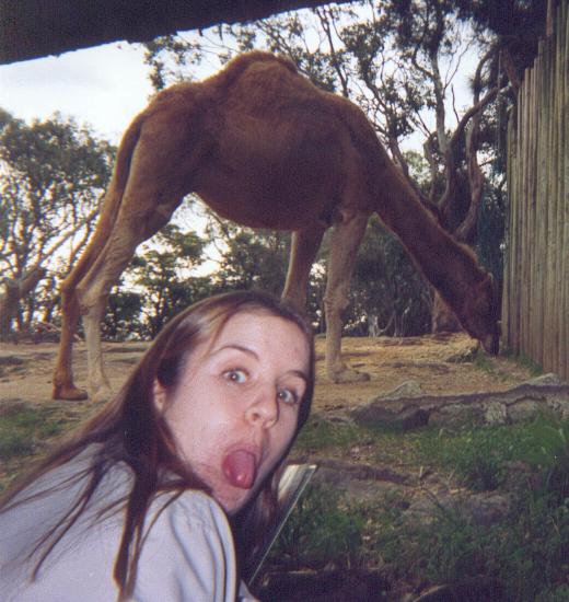 Kate And A Camel.&nbsp; Taronga Zoo.&nbsp; July 2001.