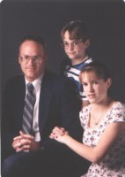 Dad and the kids in the studio.