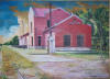 Pintura del Edificio de la vieja estacion de FFCC tal cual es en la actualidad
