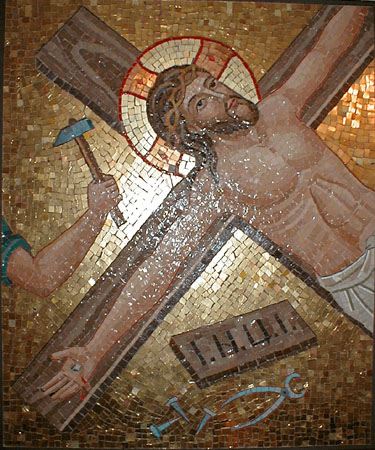 Jesus is nailed to the Cross