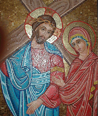 Jesus meets His Blessed Mother