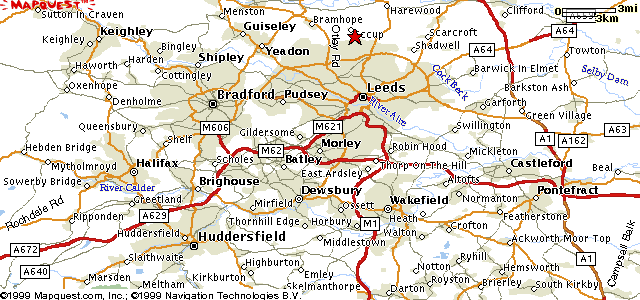 Major Road Map of Leeds