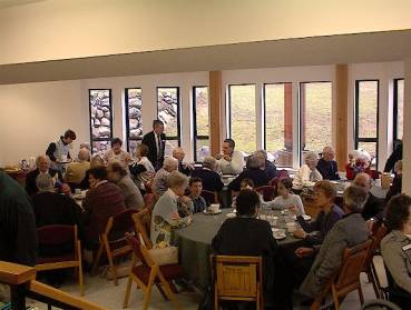Eating brunch in the Undercroft