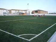 Vista del nuevo Campo con el equipo de f�tbol entrenando