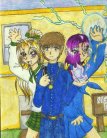 Nekki,Chris and Vippy in front of the Gakkou! 