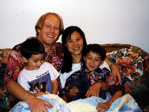 The family in Monarda, our Urbana home, in October 2002