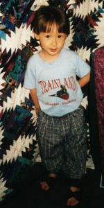 Sebastian with quilts