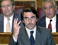 Jos� Mar�a Aznar en el Congreso de los Diputados. (EFE)