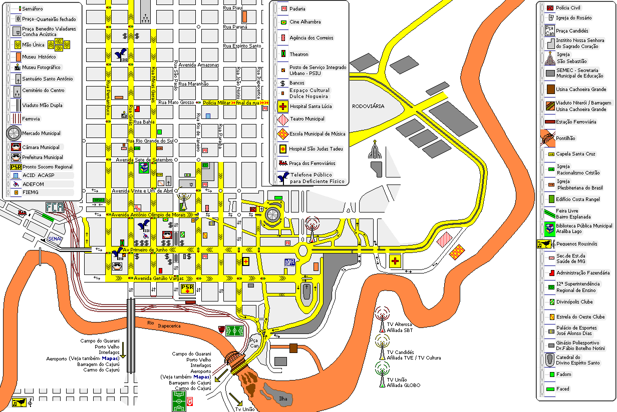 Mapa da &Aacute;rea Central da Cidade