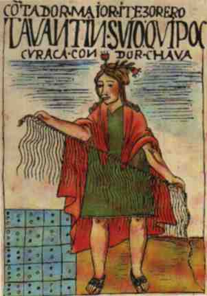 Quipucamayoc (dibujo de Guamán Poma de Ayala)