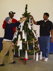 Members of the Catawba Valley Community College Circle K Club recently decorated their annual Angel Tree sponsored by the Salvation Army.