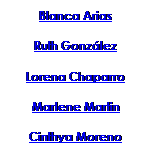 Cuadro de texto: Blanca Arias 
Ruth Gonz�lez 
Lorena Chaparro
Marlene Martin 
Cinthya Moreno 

