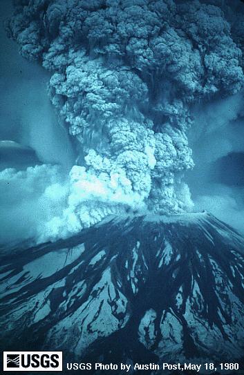 Mt. Saint Helens erupting in May 1980