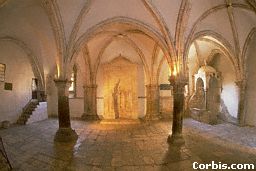 An upper room in Jerusalem where the Last Supper was held. Israel