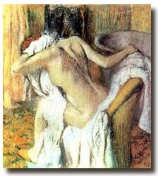 edgar degas: after the bath, woman drying herself
