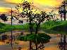 Sunset Lagoon 3D Art