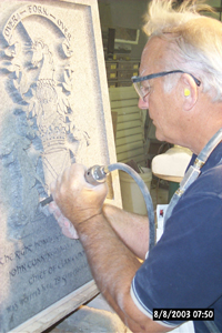 15th Earl's Memorial carved in granite by Roger C. Seal