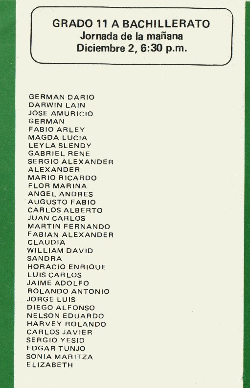Este es es listado de los que nos graduamos.