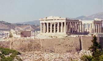 Almost a full moon over the Acropolis