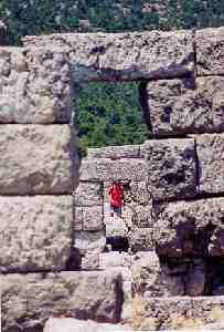 Doorways of towers along parapet