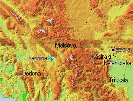 Ioannina & Trikkala - Topographical Map