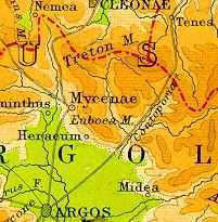 Old Map of Mycenae