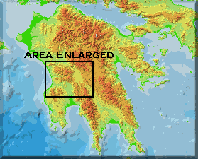 Peloponnese - Topographical Map