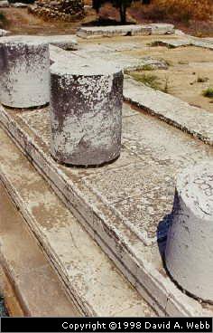 Close up of Temple of Nemesis and unfinished sections.