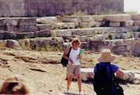 My professor, Dr. Aileen Ajootian, walking away from the temple.