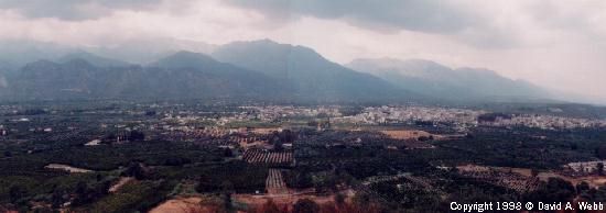 The plain of Sparta, as seen from the Menelaion