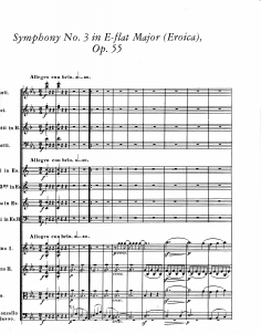 Opening bars, Beethoven Symphony No. 3 (Eroica)