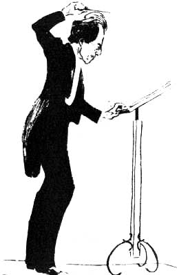 Sketch of Mahler at the podium