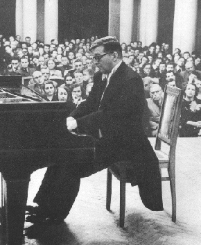 Photo: Dmitri Shostakovich at the piano