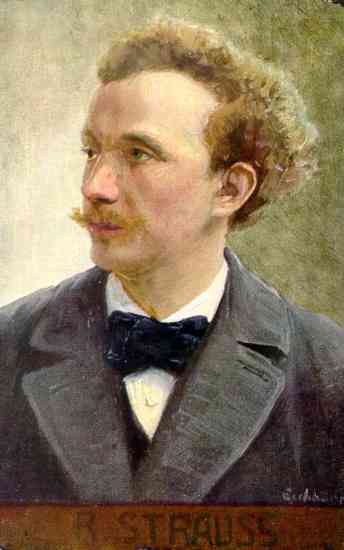 Richard Strauss, portrait from a postcard, Austria 1908