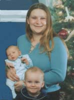 Pic of Elizabeth at Christmas 2002 with Nadia and Kaden
