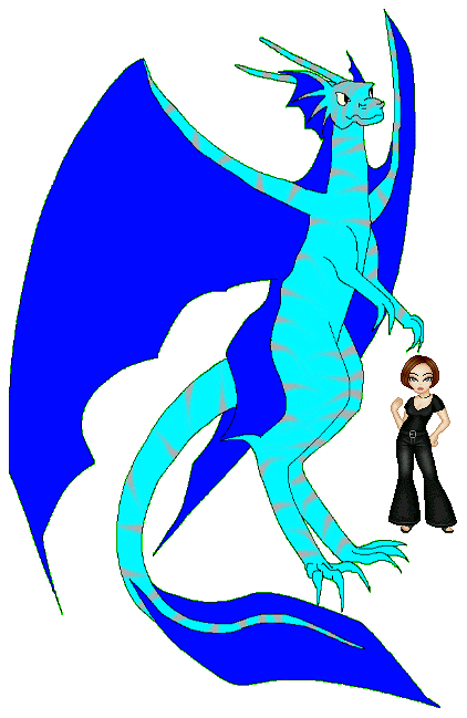 My silver-striped blue dragon Dzaih, and me