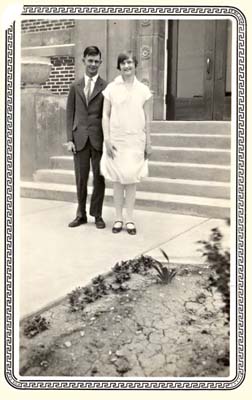 Outside the courthouse 2 days before their wedding day