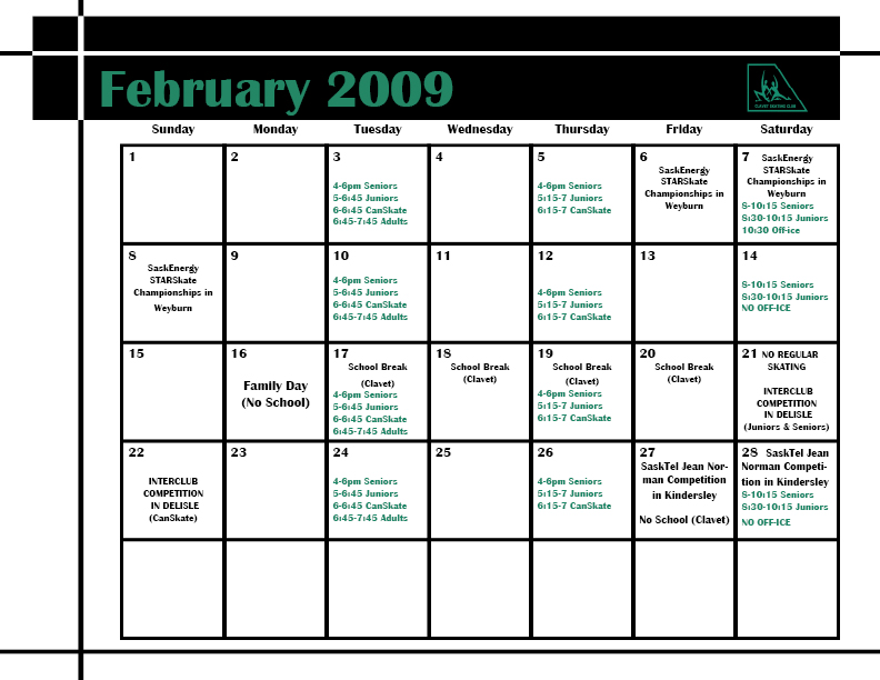 February 2009 Calendar