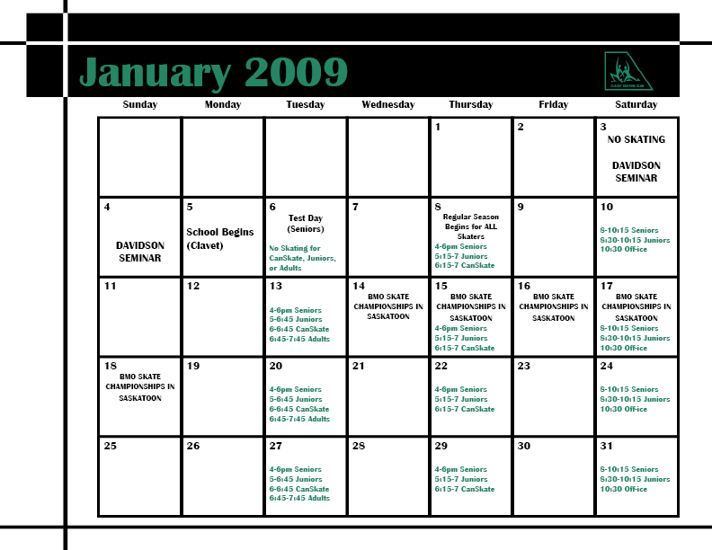 January 2009 Calendar