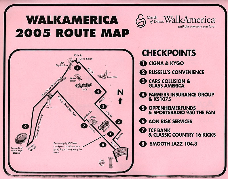 WalkAmerica 2005 Rout Map
