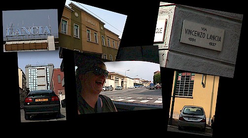Mieke thinks it's rather silly to drive around the Lancia HQ!