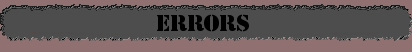 Episode Errors