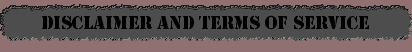 Site Disclaimer And Terms Of Service