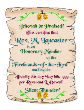 Honorary Member Rev. M. Lancaster