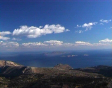 Mt. Phanari: view over eastern Naxos and Donoussa Island